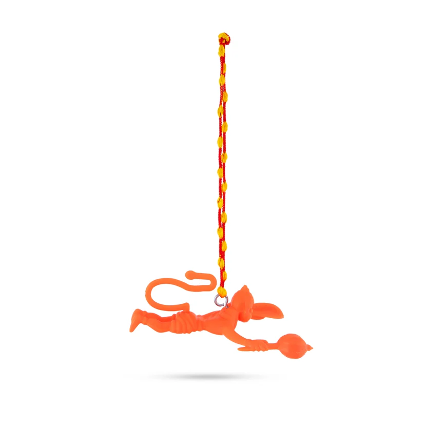 Hanuman Car Hanging - 5 x 4 Inches | Car Mirror Hanging/ Orange Colour Hanuman for Car Mirror Hanger