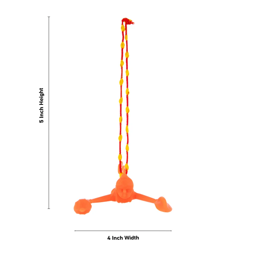Hanuman Car Hanging - 5 x 4 Inches | Car Mirror Hanging/ Orange Colour Hanuman for Car Mirror Hanger