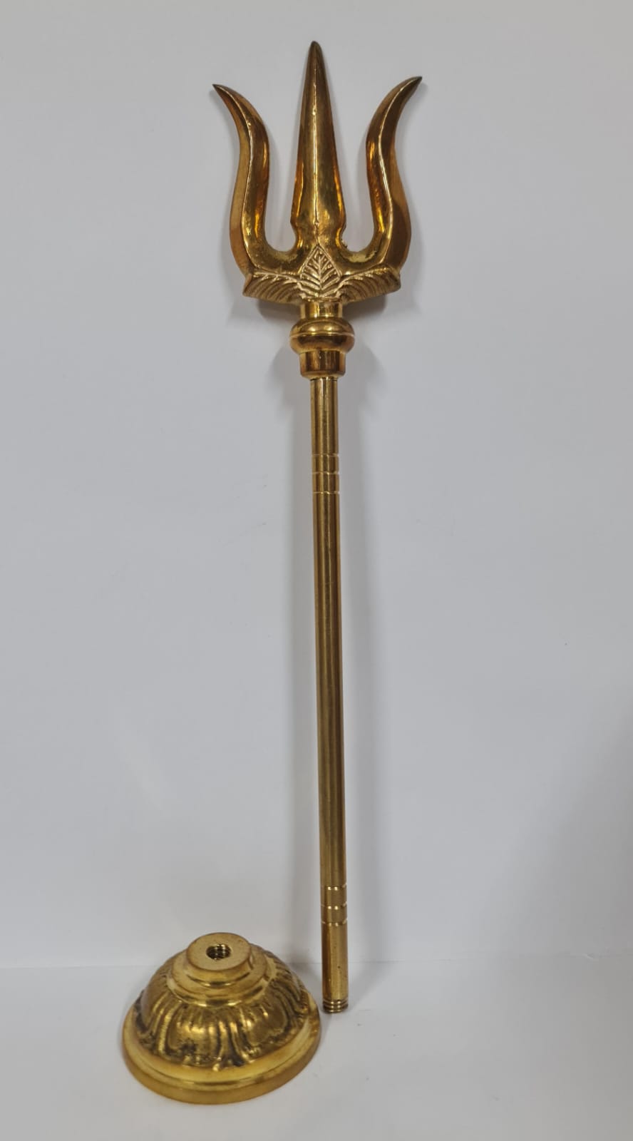 Solid Brass Trishul With Base - LARGE - 30 CM (H)