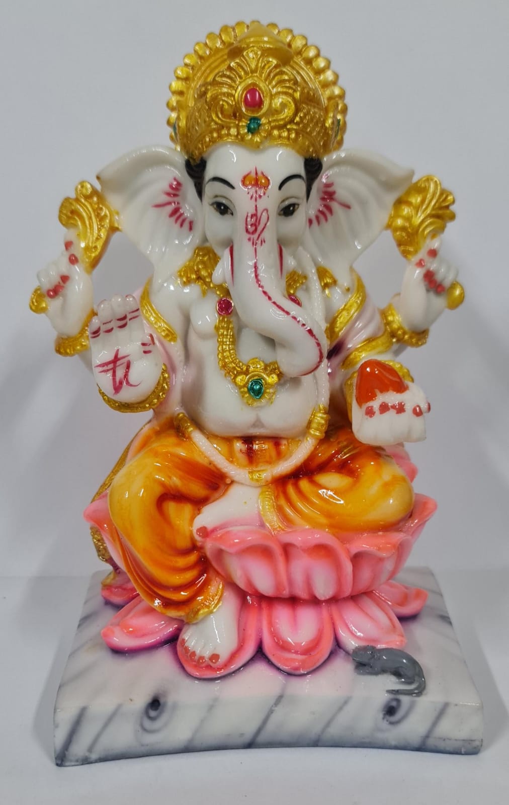 LOTUS GANESHA STATUE - Size (M) - Height 10.7 cm