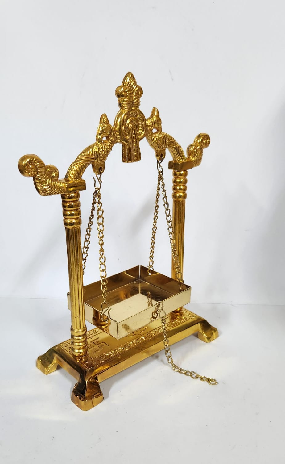 Gold polish Laddu Gopal Jhula - 20 cm (H) - Medium