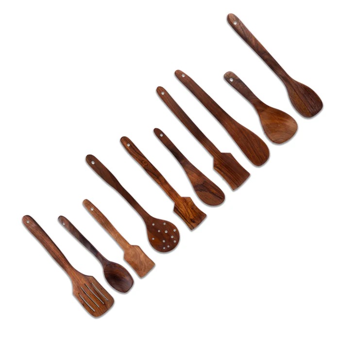 Wooden Cooking Spoon Set | 10 Pcs/ Wooden Cooking Ladles/ Kitchen Utensil Set for Home