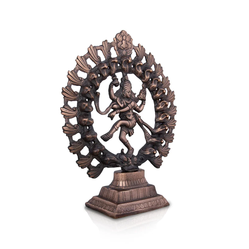 Natraj Murti - 12 x 10 Inches | Copper Oxidised Nataraja Vigraham for Pooja/ 720 Gms Approx