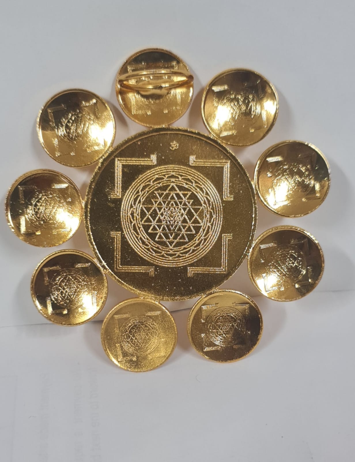 Brass Ashta lakshmi wall Hanging height 8cm x width 8 cm