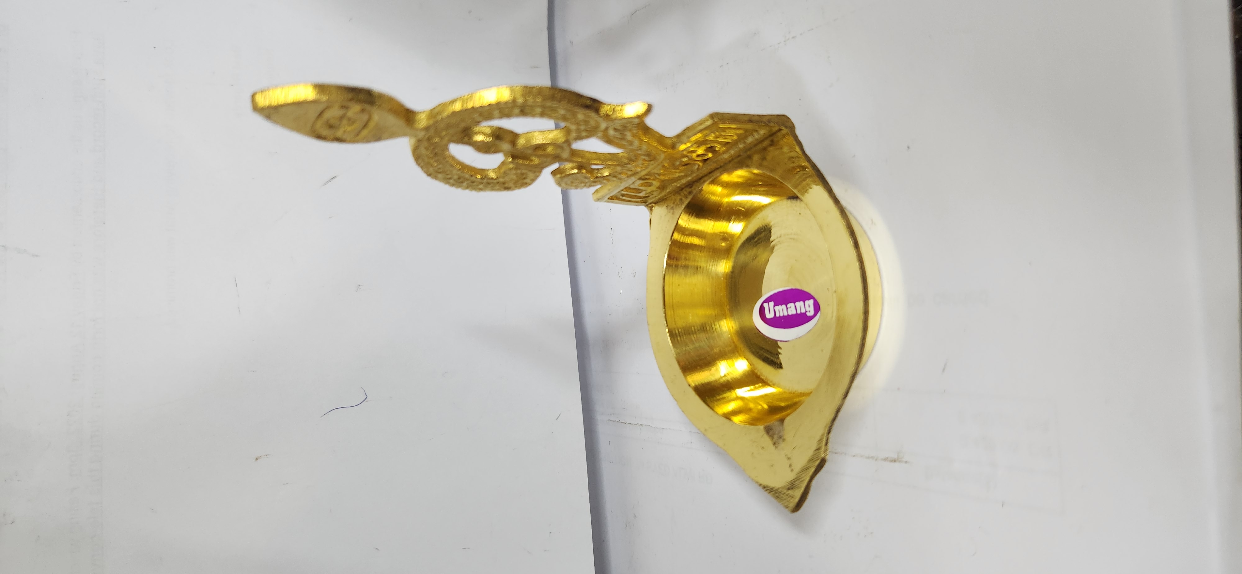 BRASS AUM DIYA Height 12 cm