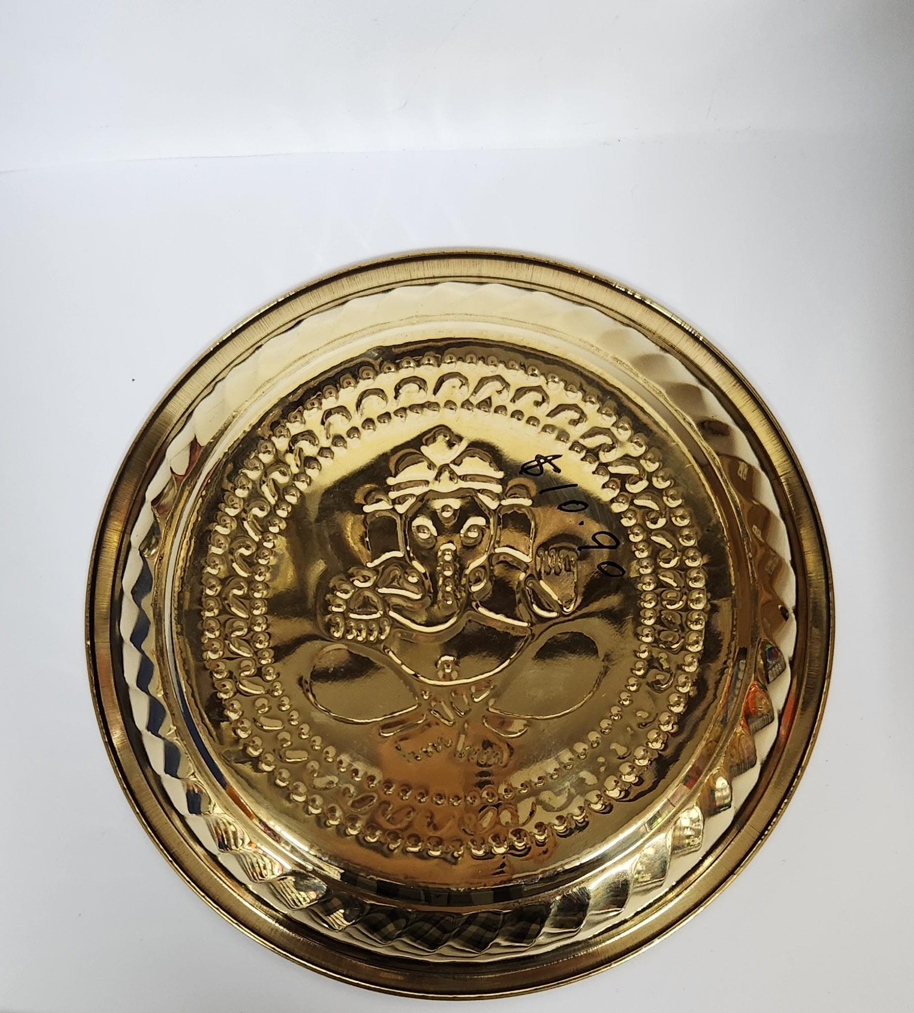 BRASS GANESH PUJA THALI (M) -  10.8 cm