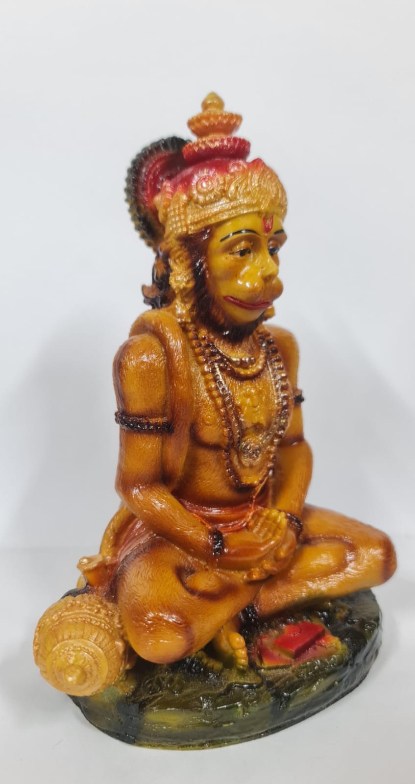 WOOD FINISH SITTING  HANUMAN- Size (M)