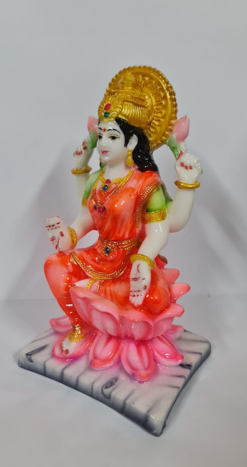 LOTUS LAKSHMI STATUE - Size (M) - Height 10.8 cm
