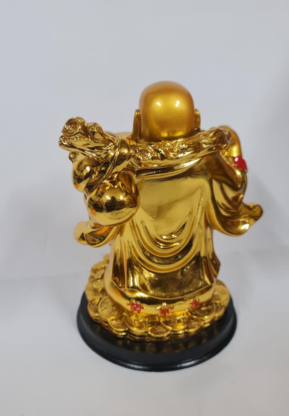 GOLD LAUGHING BUDDHA STATUE - Size (M) - Height 10.7 cm