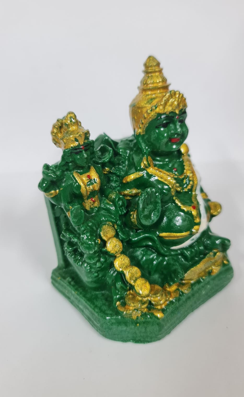 GREEN LAKSHMI KUBER STATUE - Size (S) - Height 9 cm
