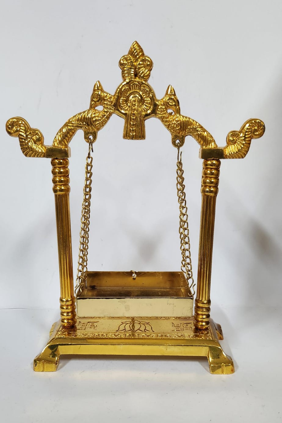 Gold polish Laddu Gopal Jhula - 20 cm (H) - Medium