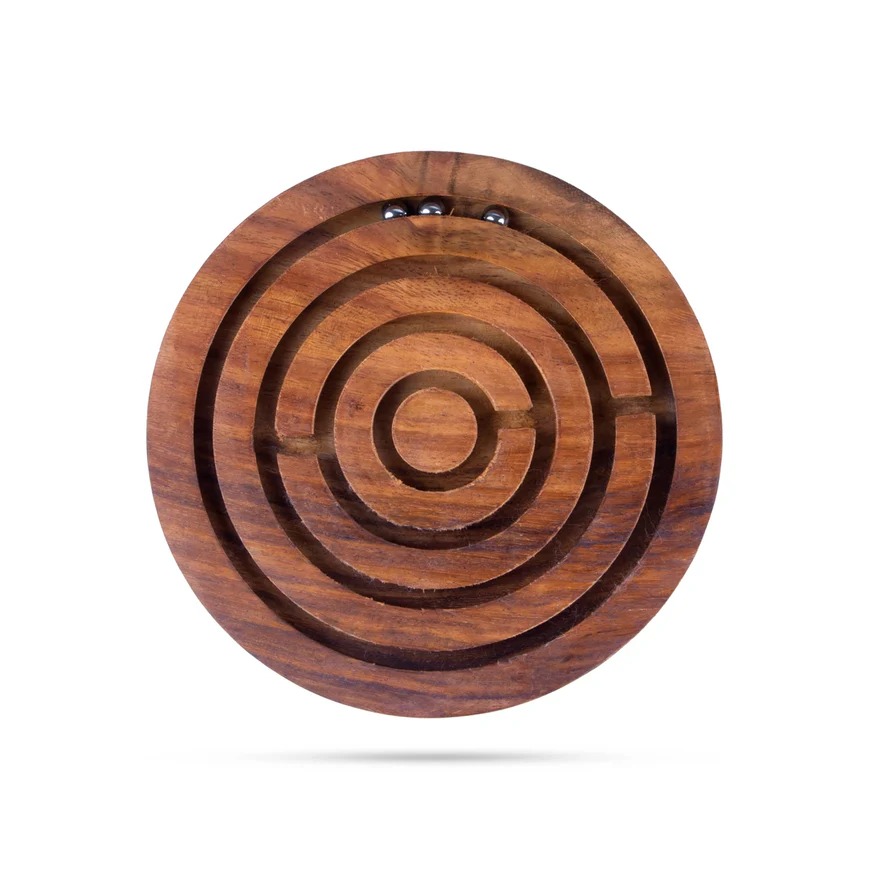 Maze Ball Game - 6 Inches | Round Wooden Maze Puzzle/ Kids Toys for Young Adults