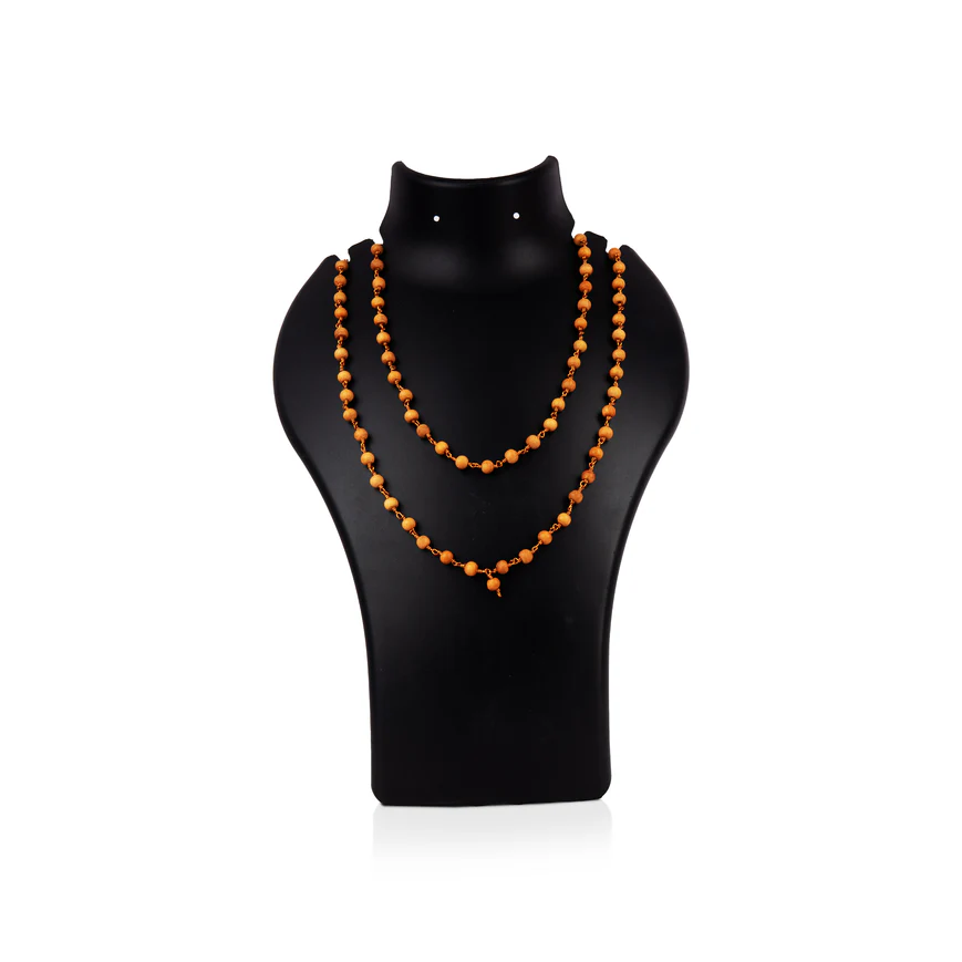 Thulsi Mala with Copper Knot - 30 Inches | 108 Beads/ 8 mm/ Tulsi Japa Mala/ Thulasi Mala for Men & Women