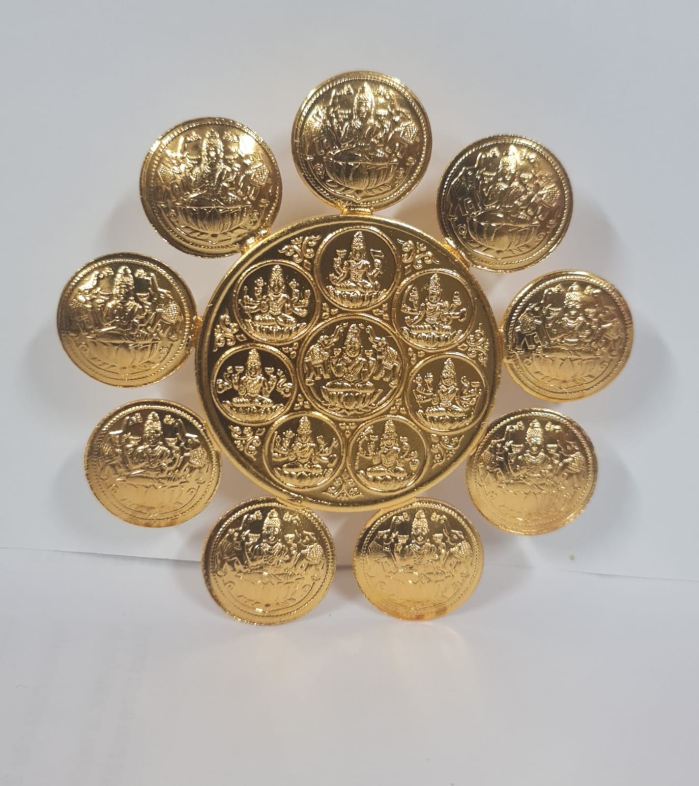 Brass Ashta lakshmi wall Hanging height 8cm x width 8 cm