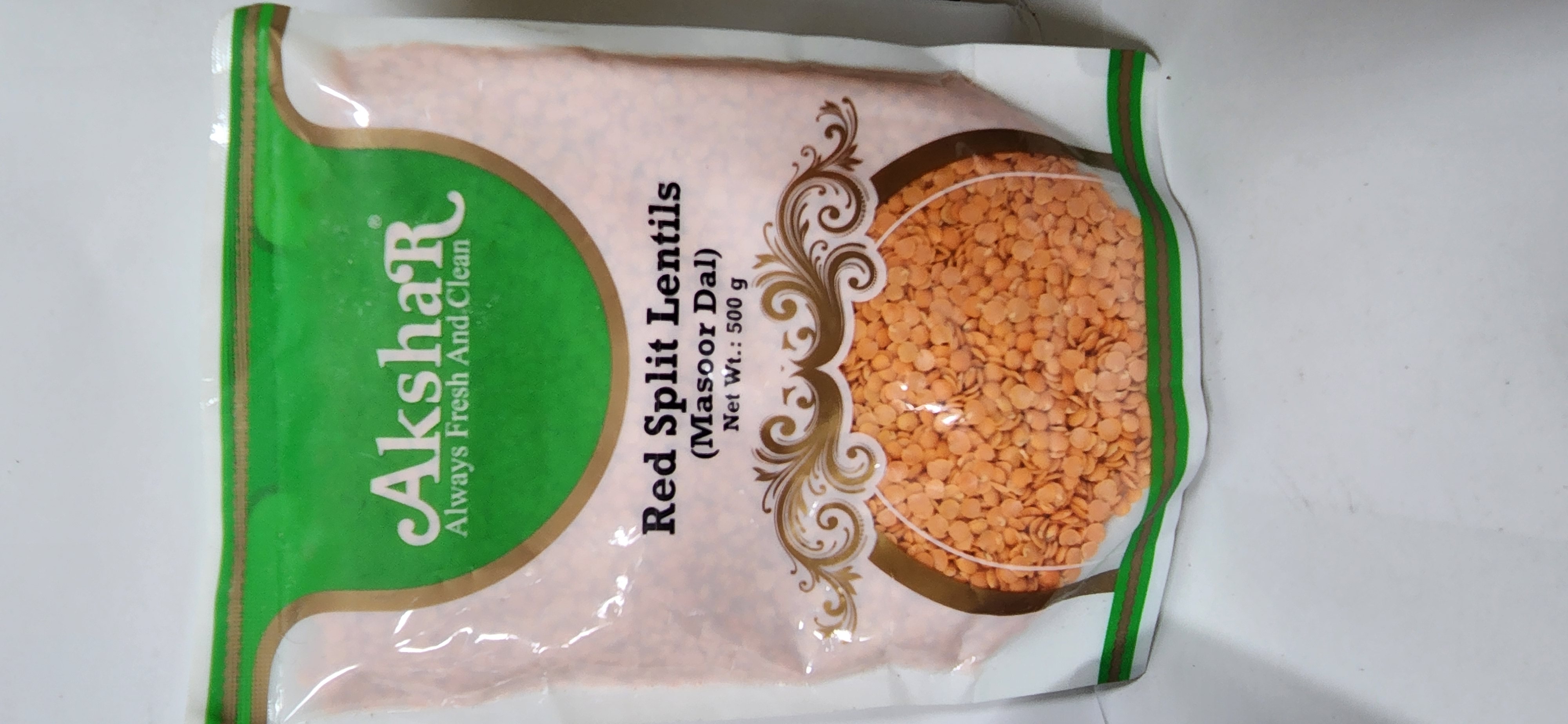 Akshar Red Split Lentils or Masoor Dhal - 500 Gms