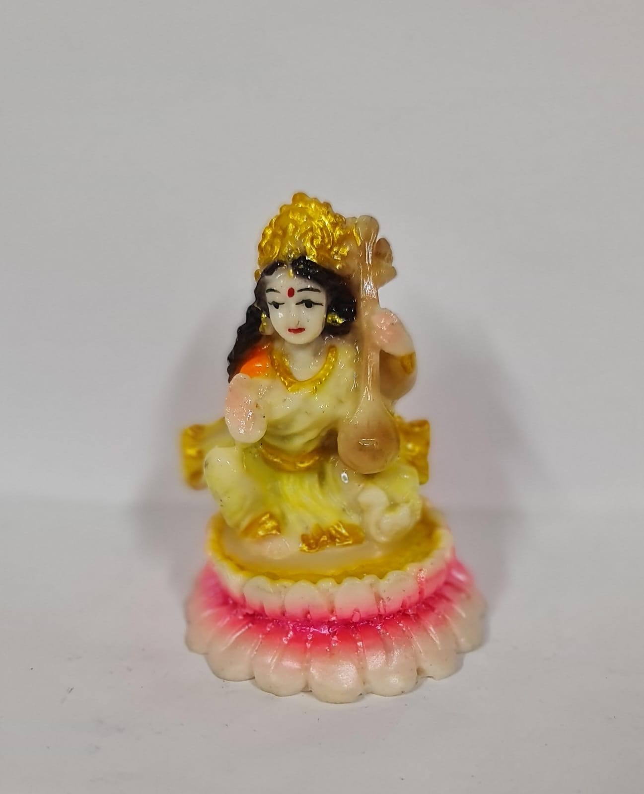 LOTUS SARASWATI STATUE - Size (S) - Height 8 cm