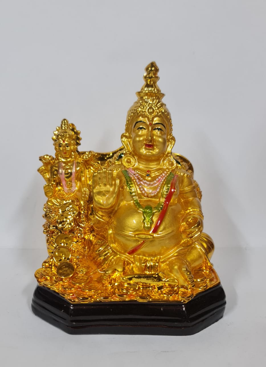 GOLD LAKSHMI KUBER STATUE - Size (M) - Height 10.4 cm