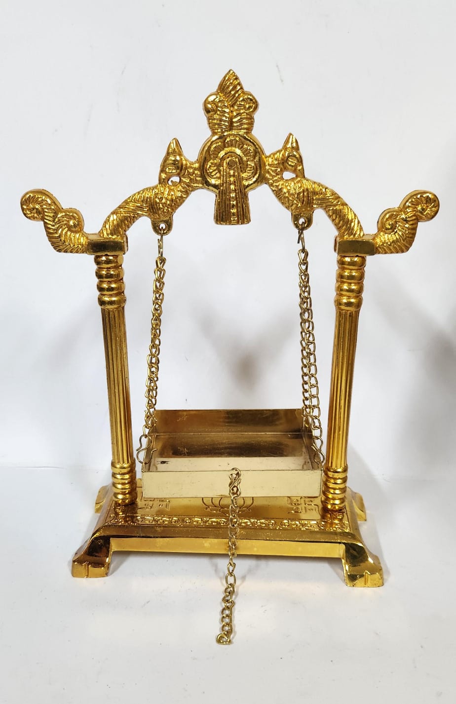 Gold polish Laddu Gopal Jhula - 20 cm (H) - Medium