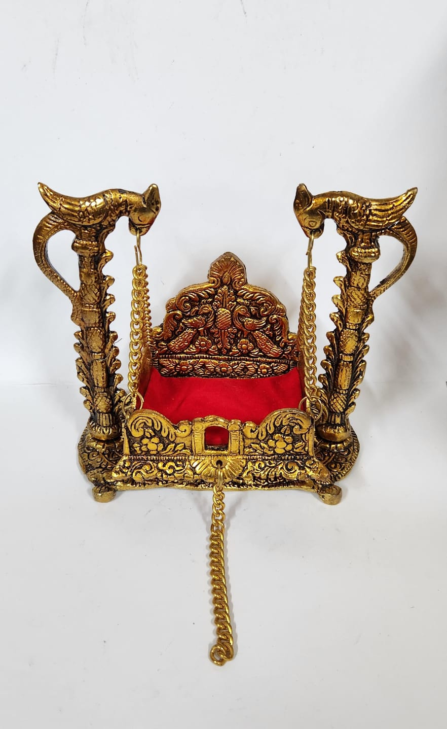 Gold polish Laddu Gopal Jhula - 10.6 cm (H) - Medium
