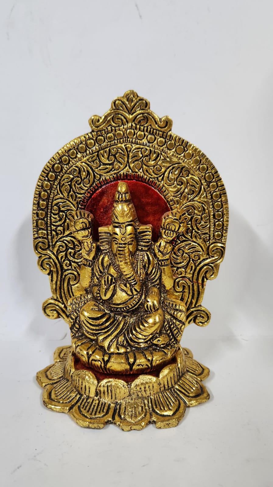 Ganesh sitting on Lotus - 10.5 Inches (h) - Medium
