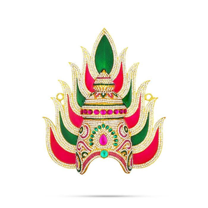 Half Crown  | Multicolour Stone Kireedam/ Mukut/ Andal Kiridam for Deity